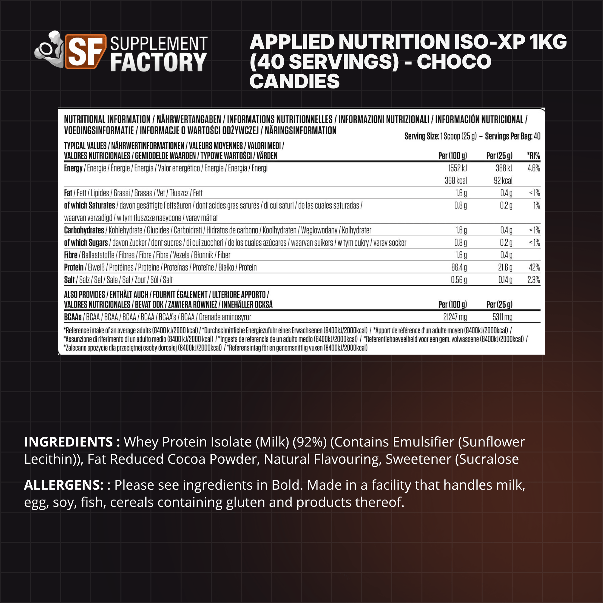Applied Nutrition ISO-XP 1kg (40 Servings) - Image 3