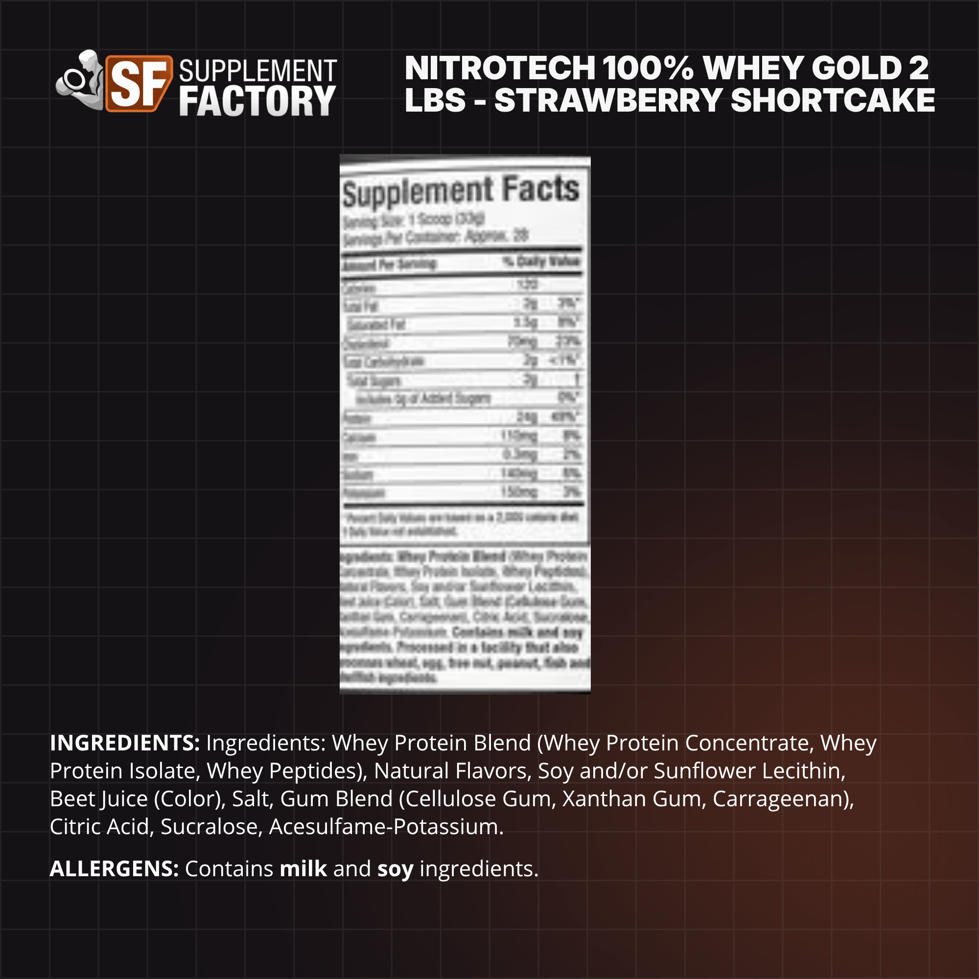 NITROTECH 100% Whey Gold 2 lbs - Image 3