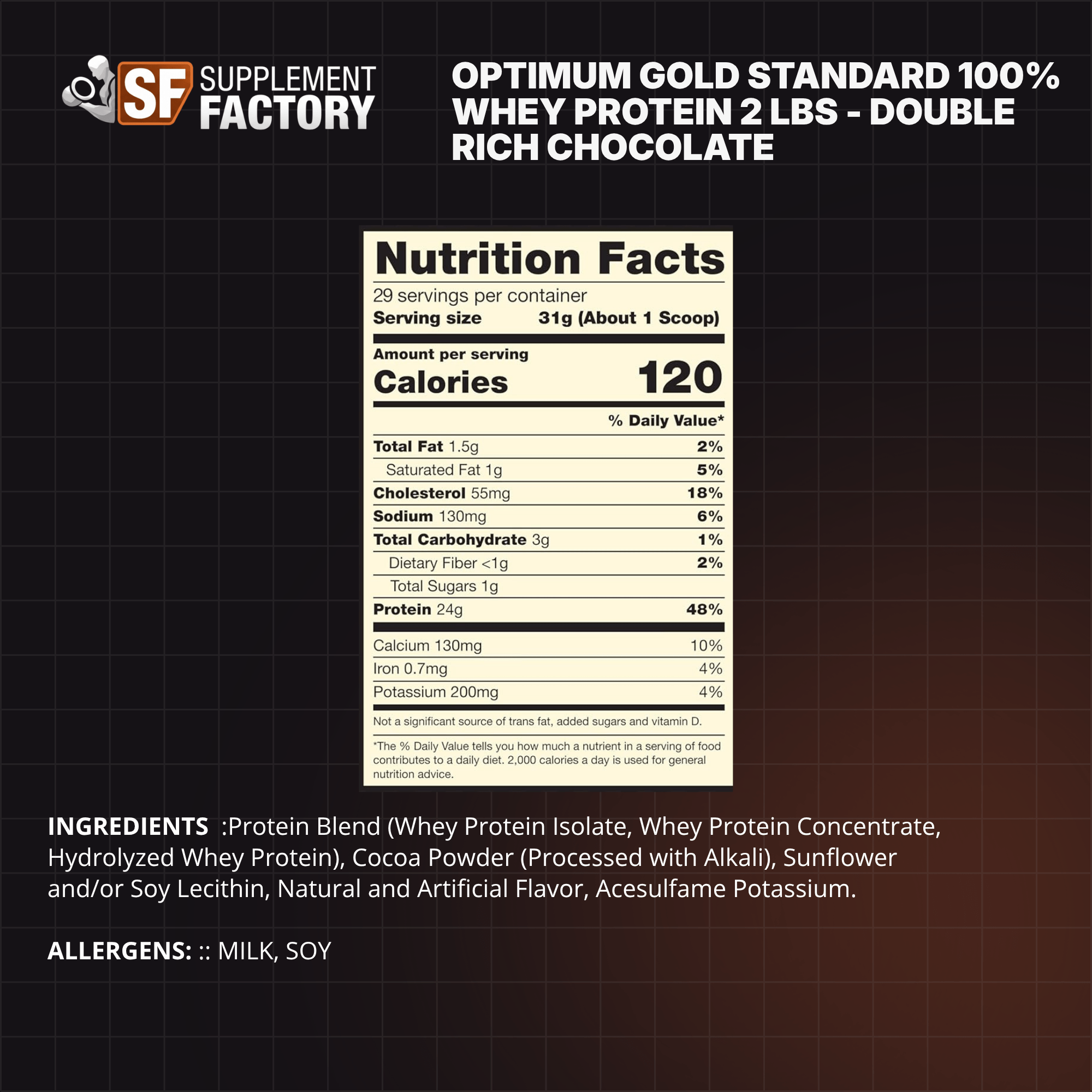 Optimum Gold Standard 100% Whey Protein 2 lbs - Image 3