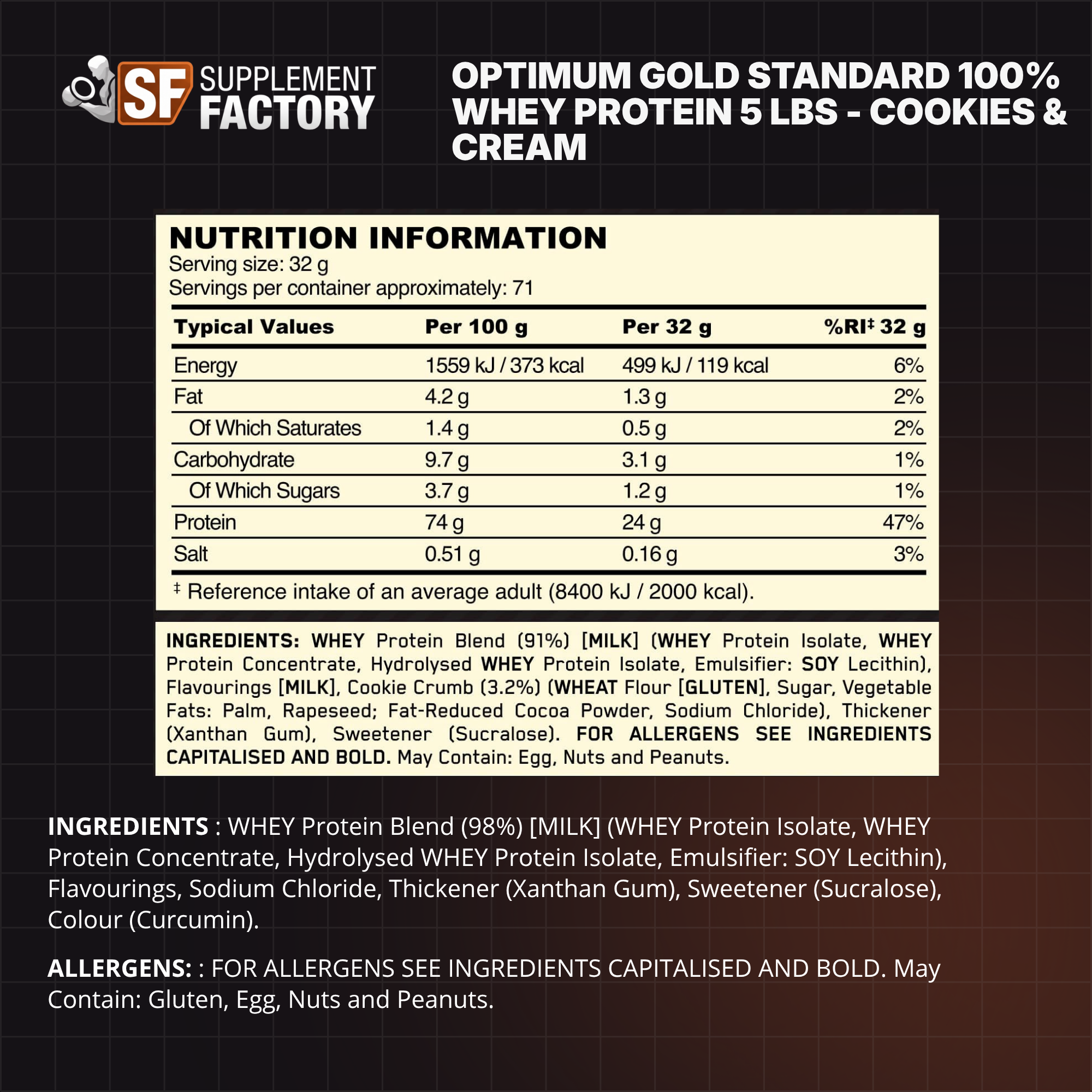Optimum Gold Standard 100% Whey Protein 5 lbs - Image 3